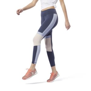 Reebok Meet You There Panelled Tights Damen - Navy - DE 145-QVB